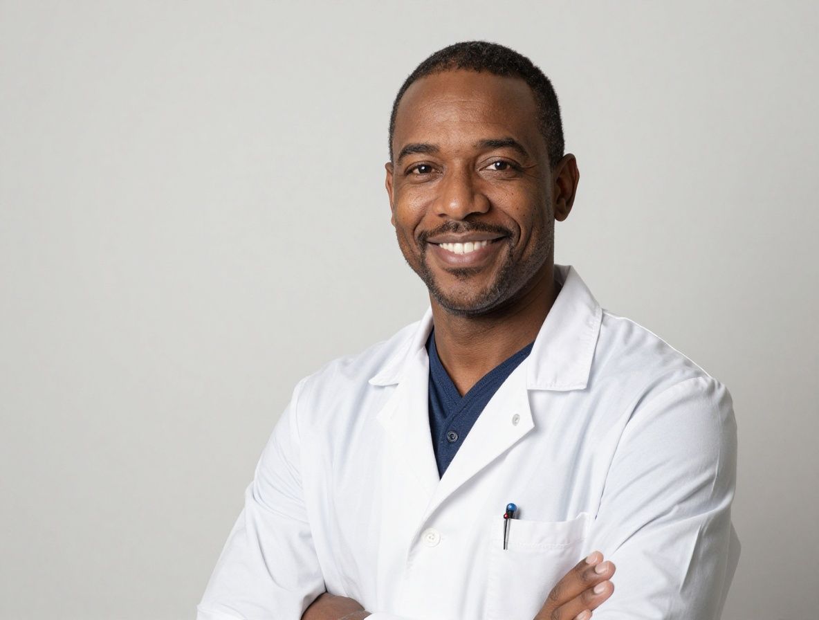 Porträt einer Frau Mitte 40 mit braunen Haaren und weißem Laborkittel, freundlich lächelnd vor einem hellen Hintergrund